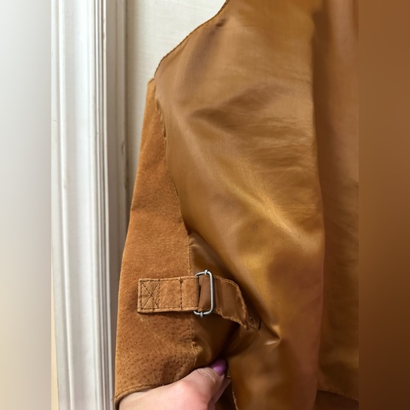 Vintage Ash Creek Leather Vest Brown Zip Front Y2K Biker XL Bohemian Classic - Picture 6 of 7